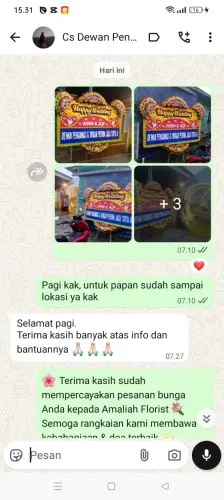 Testimonial Papan Bunga Pernikahan sibolga